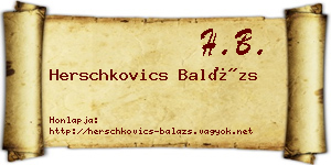Herschkovics Balázs névjegykártya